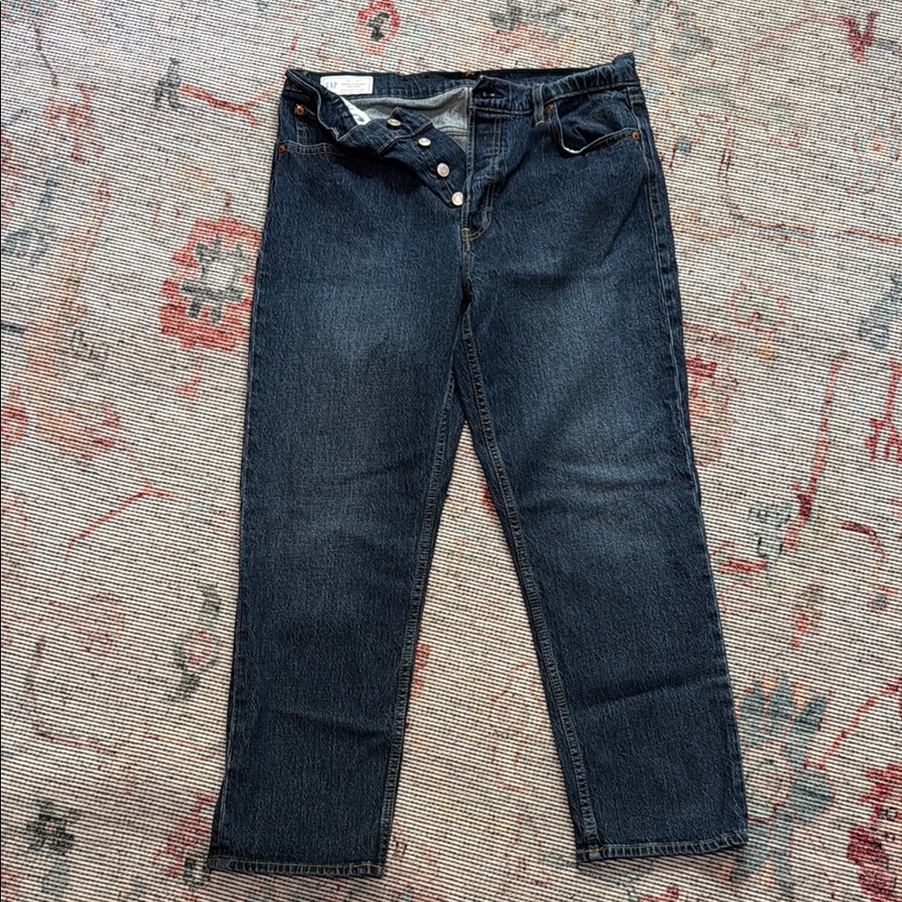 GAP Straight Leg Jeans in Dark Blue Denim